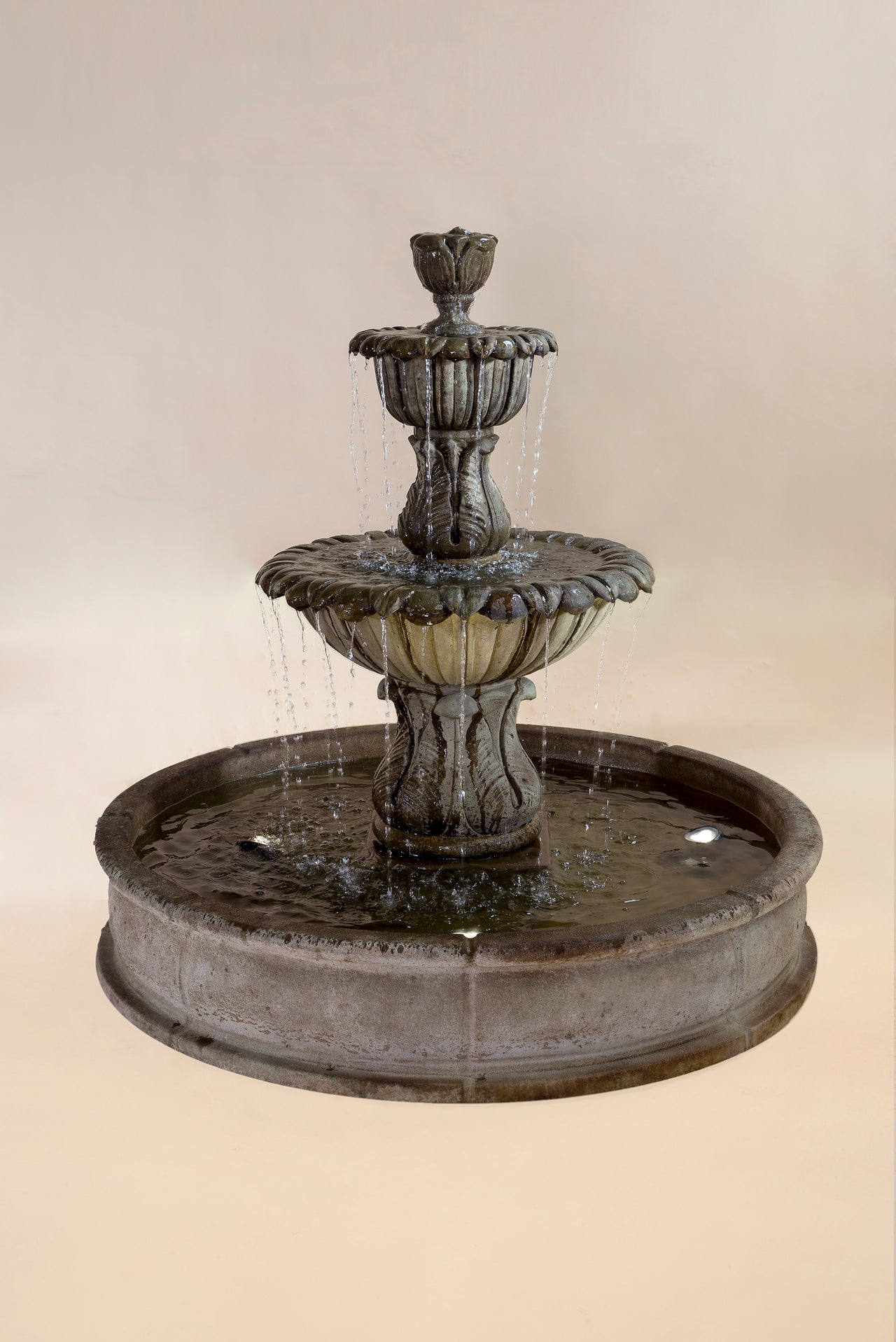 Florica Brevis Pond Outdoor Cast Stone Garden Fountain – Graceful Elegance with Elevated Sound
