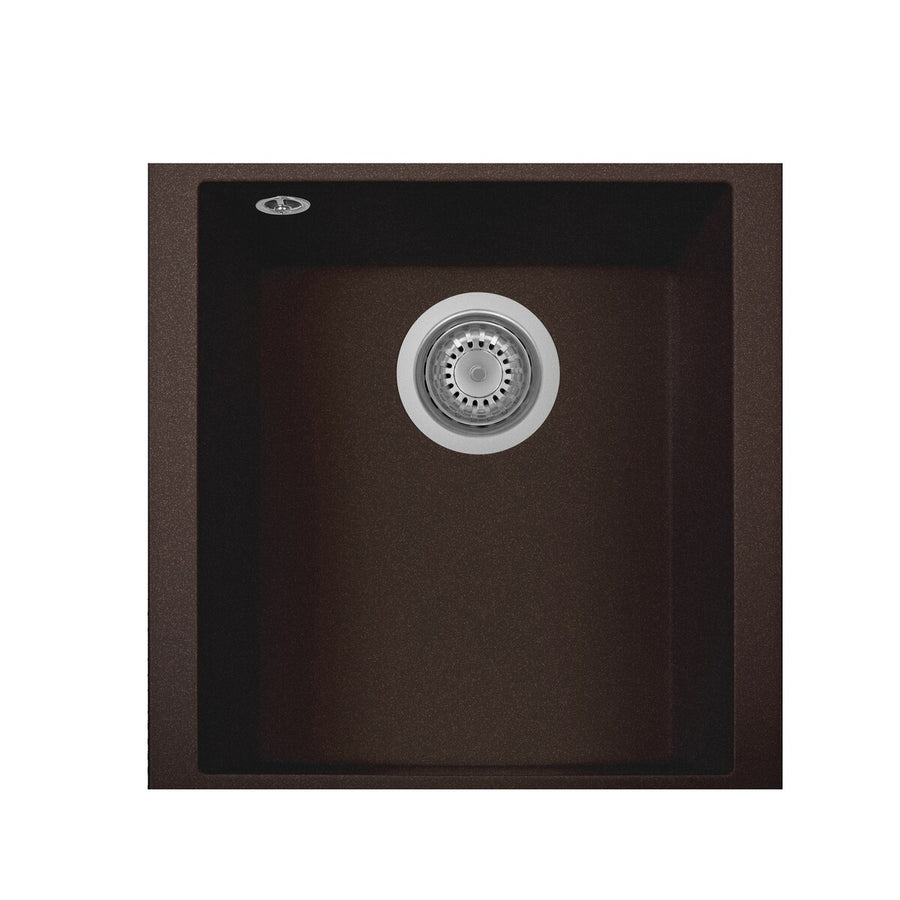 LaToscana 16" One Series Single Bowl Undermount Quartz Kitchen Sink in Brown
