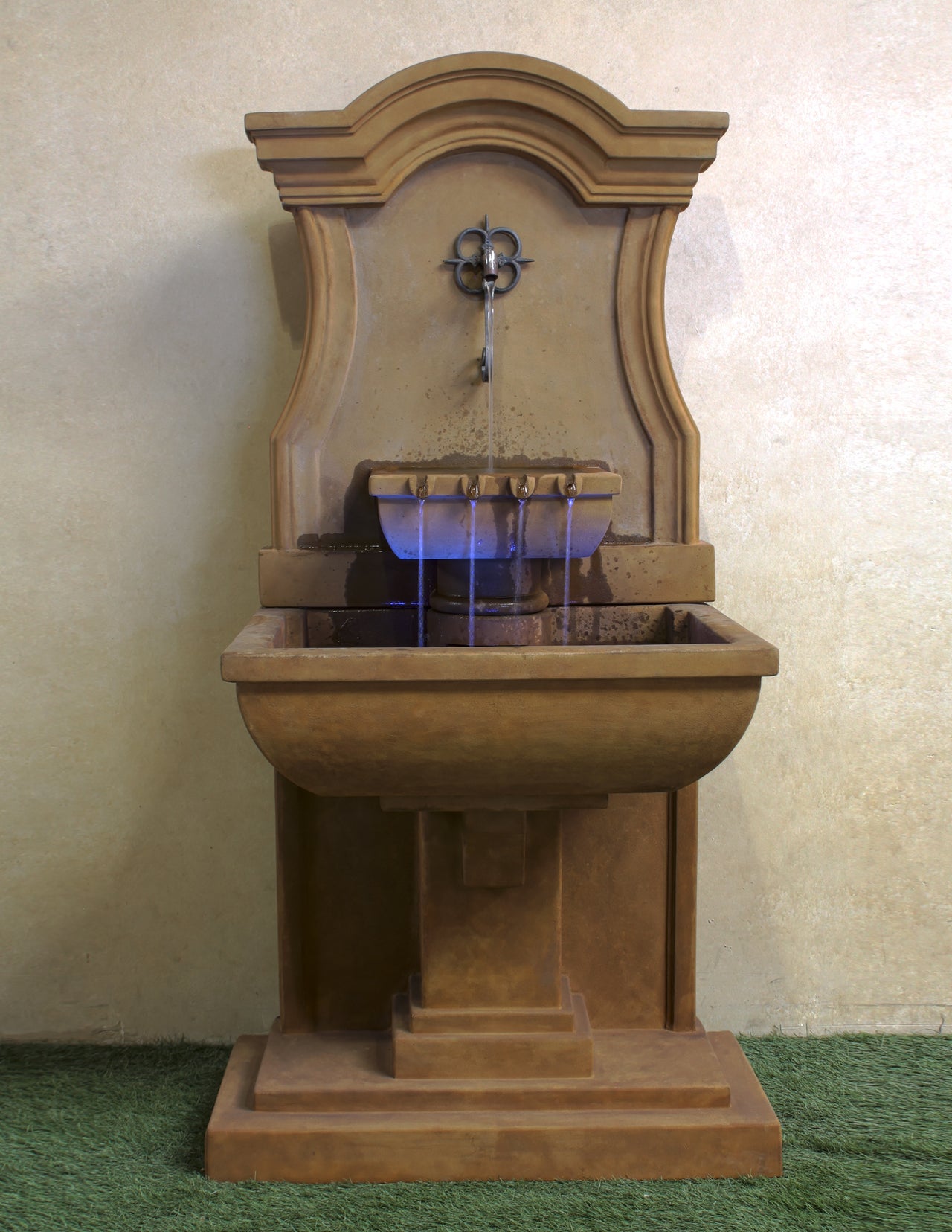 Colette Wall Outdoor Cast Stone Garden Fountain with Spouts