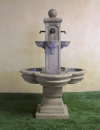Thumbnail for Catalina Terrace Outdoor Cast Stone Garden Fountain with Rustic Spouts and LED Accent