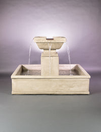 Thumbnail for Miramar Contemporary Square Courtyard Fountain with Copper Spillways