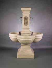 Thumbnail for Navona Courtyard Outdoor Fountain with Two-Tone Finish and Rustic Iron Spouts