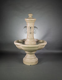 Thumbnail for Amalfi Courtyard Outdoor Fountain with Four Rustic Iron Spouts and French Limestone Finish