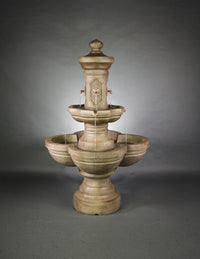 Thumbnail for Ponticello Courtyard Outdoor Fountain with Concrete Spout and Elegant Brownstone Finish