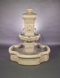 Thumbnail for Monterosso Pond Fountain with Concrete Spout and French Limestone Finish for Elegant Outdoor Tranquility