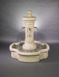 Thumbnail for Amalfi Pond Fountain with Concrete Spout in French Limestone Finish – A Refined Centerpiece for Outdoor Serenity