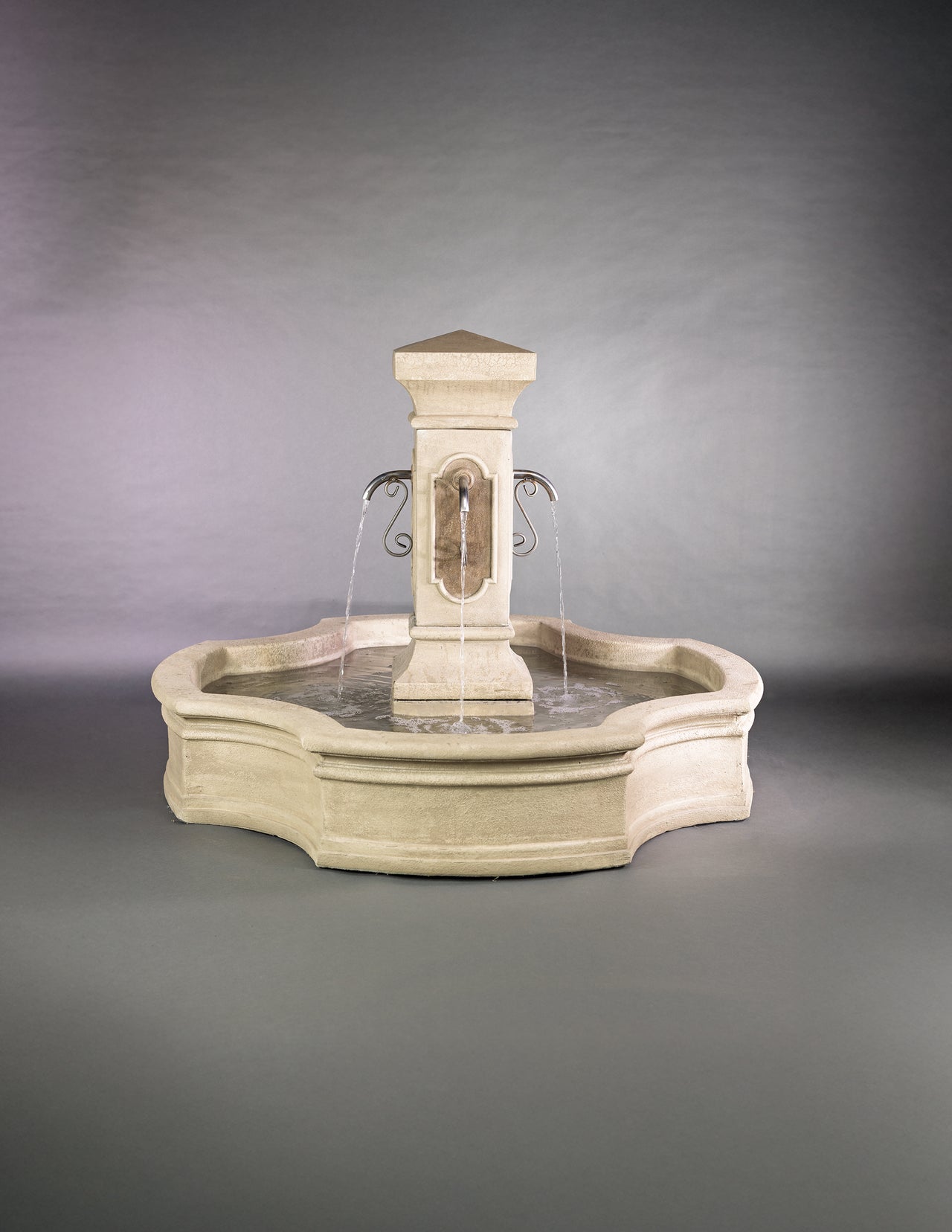 San Pietro Monaco Pond Fountain with Rustic Iron Spouts and Two-Tone Finish – A Majestic Outdoor Centerpiece of Classic Elegance