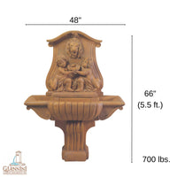 Thumbnail for Donatello Lavabo Cast Stone Outdoor Concrete Wall Garden Fountains With Spout