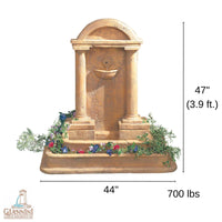 Thumbnail for Foro Romano Concrete Wall Fountain W/Planter Around Water Basin With Spout