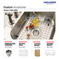 Thumbnail for Houzer Glowtone 25 inch Stainless Steel Drop-in Topmount Single Bowl Deep Kitchen Sink