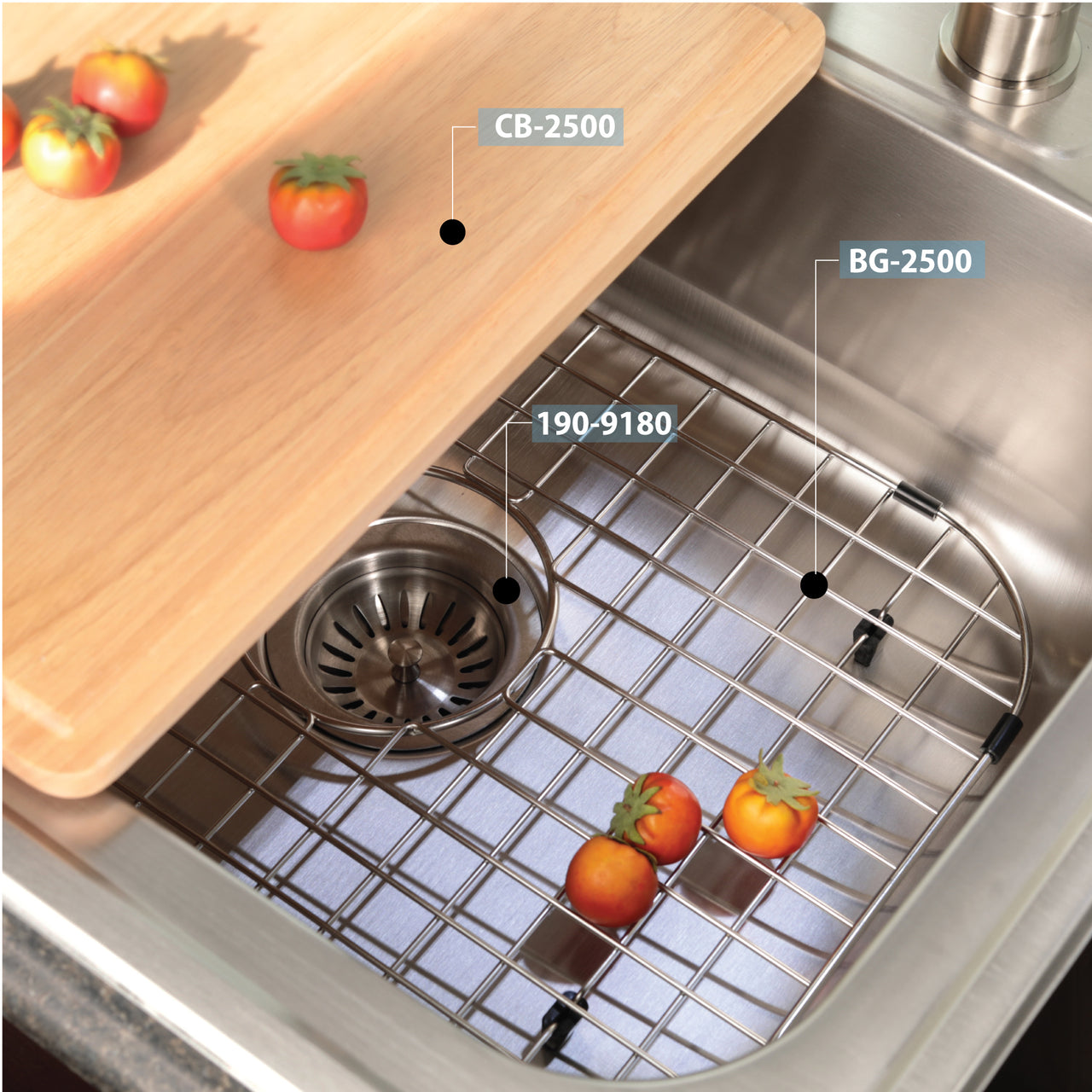 Houzer Glowtone 25 inch Stainless Steel Drop-in Topmount Single Bowl Deep Kitchen Sink