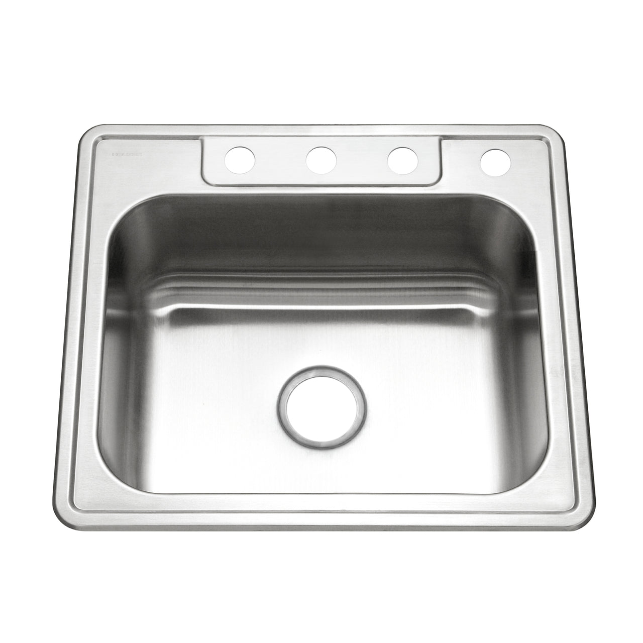 Houzer Glowtone 25 inch Stainless Steel Drop-in Topmount Single Bowl Deep Kitchen Sink