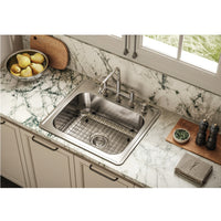 Thumbnail for Houzer Glowtone 25 inch Stainless Steel Drop-in Topmount Single Bowl Deep Kitchen Sink