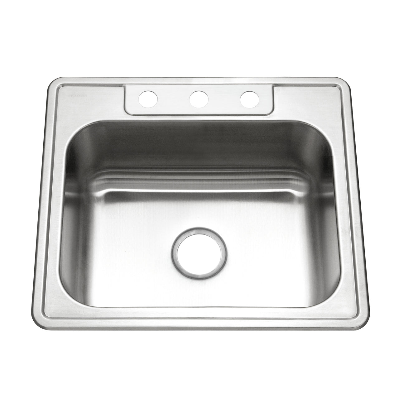 Houzer Glowtone 25 inch Stainless Steel Drop-in Topmount Single Bowl Deep Kitchen Sink
