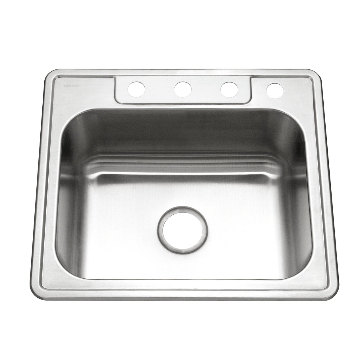 Houzer Glowtone 25 inch Stainless Steel Drop-in Topmount Single Bowl Deep Kitchen Sink