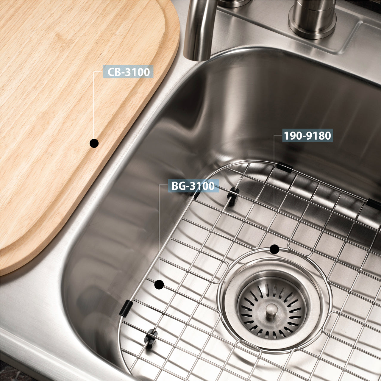 Houzer Glowtone 33" Stainless Steel Drop-in Topmount 50/50 Double Bowl Deep Kitchen Sink