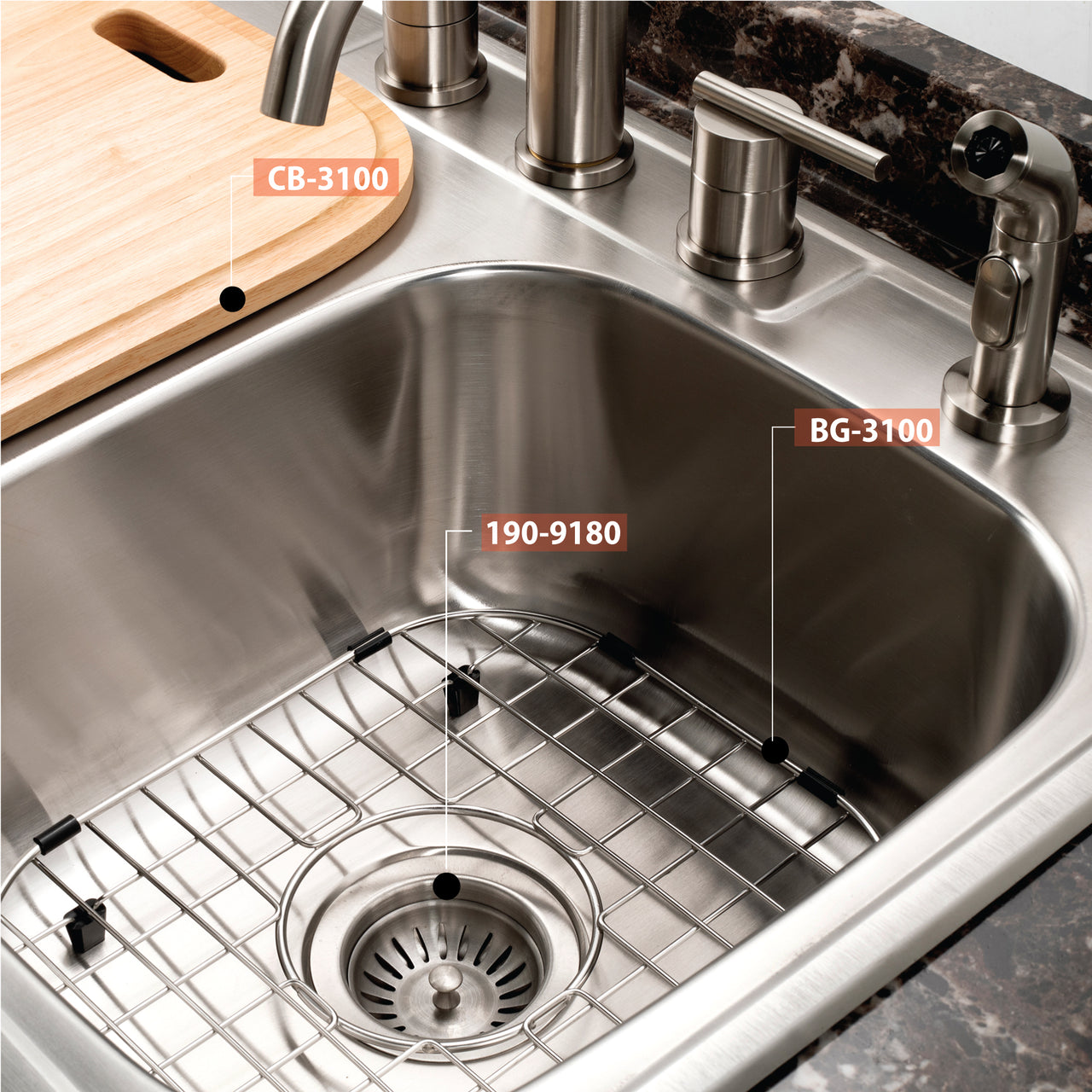 Houzer Glowtone 33" Stainless Steel Drop-in Topmount 50/50 Double Bowl Deep Kitchen Sink