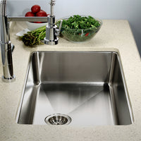 Thumbnail for Houzer Nouvelle 23 inch Stainless Steel Undermount Single Bowl Kitchen Sink with Strainer & Grid