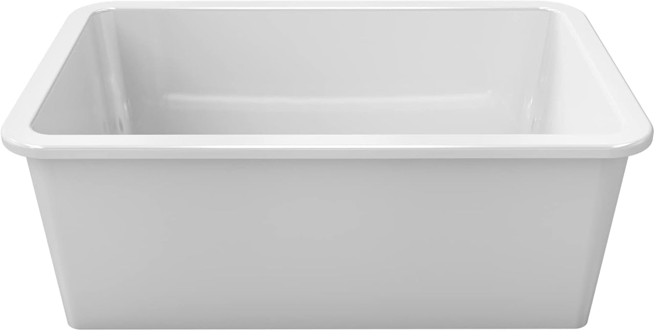 LaToscana 30" Single Bowl Drop-in/Undermount Fireclay Kitchen Sink in White