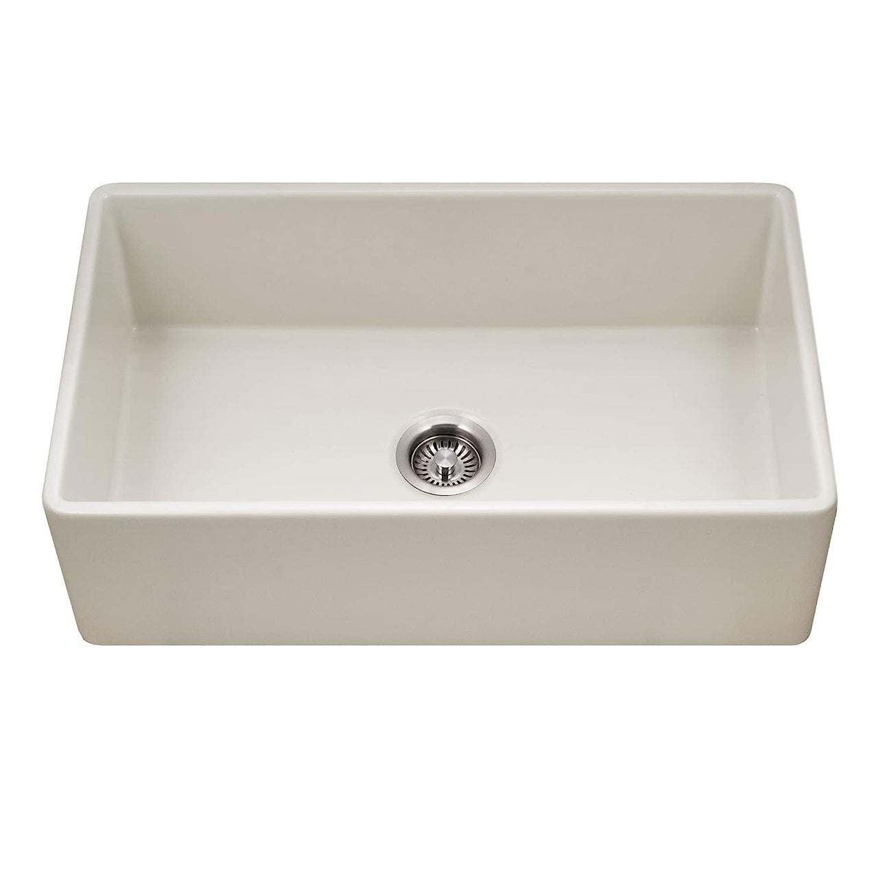 Houzer Platus 33 inch White Fireclay Apron Front Farmhouse Single Bowl Kitchen Sink
