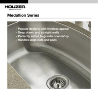 Thumbnail for Houzer Medallion 40 inch Stainless Steel Undermount Triple Bowl Kitchen Sink, Nested 20-Pack