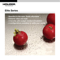 Thumbnail for Houzer Elite 31 inch Stainless Steel Undermount 80/20 Small Left Double Bowl Kitchen Sink, Nested 20-Pack