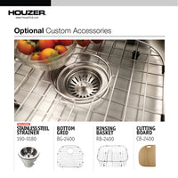Thumbnail for Houzer Medallion Designer Series Stainless Steel Undermount Single D-Bowl Kitchen Sink – Nested 20-Pack