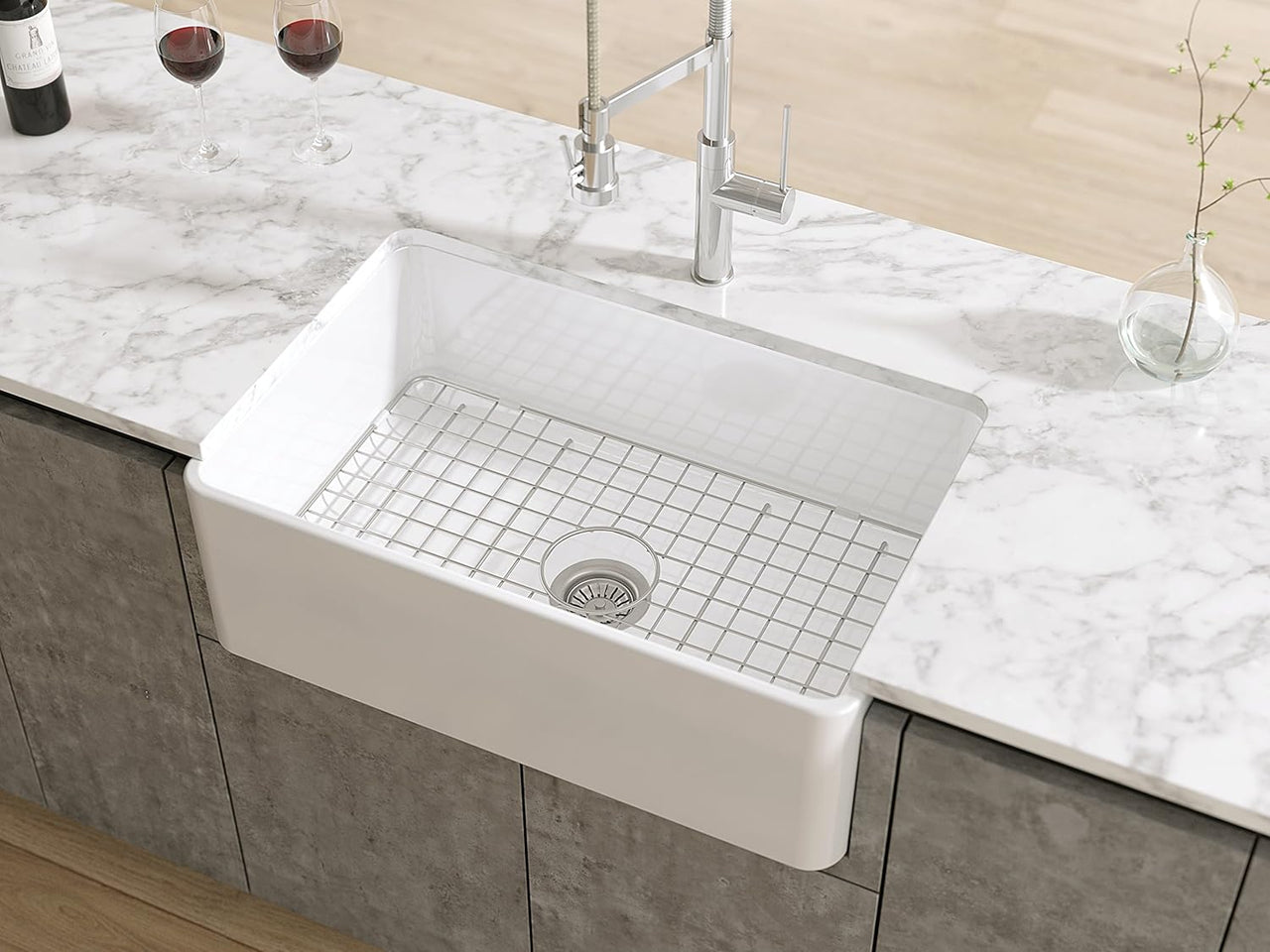 LaToscana 27 1/2" Stainless Steel Grid for Undermount Fireclay Single Basin Sink