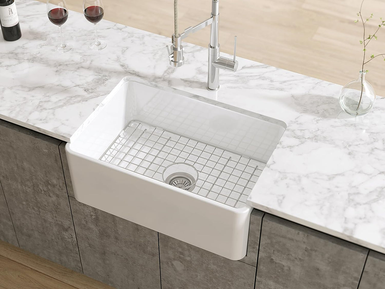 LaToscana 24 1/2" Stainless Steel Grid for Undermount Fireclay Single Basin Sink
