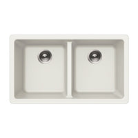 Thumbnail for Houzer Quartztone 31 inch Granite Composite Undermount 50/50 Double Bowl Kitchen Sink
