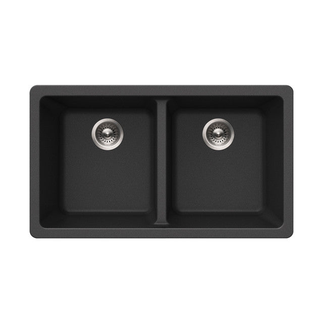 Houzer Quartztone 31 inch Granite Composite Undermount 50/50 Double Bowl Kitchen Sink