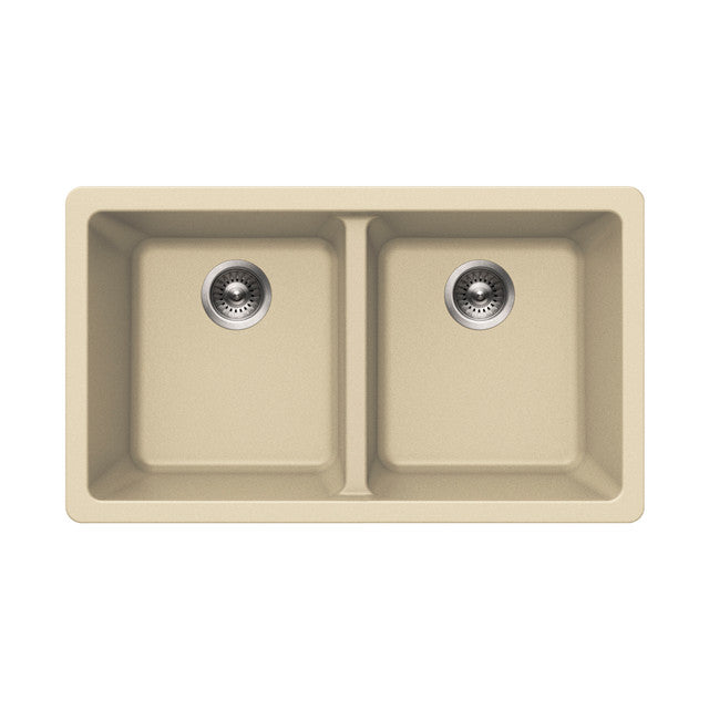 Houzer Quartztone 31 inch Granite Composite Undermount 50/50 Double Bowl Kitchen Sink