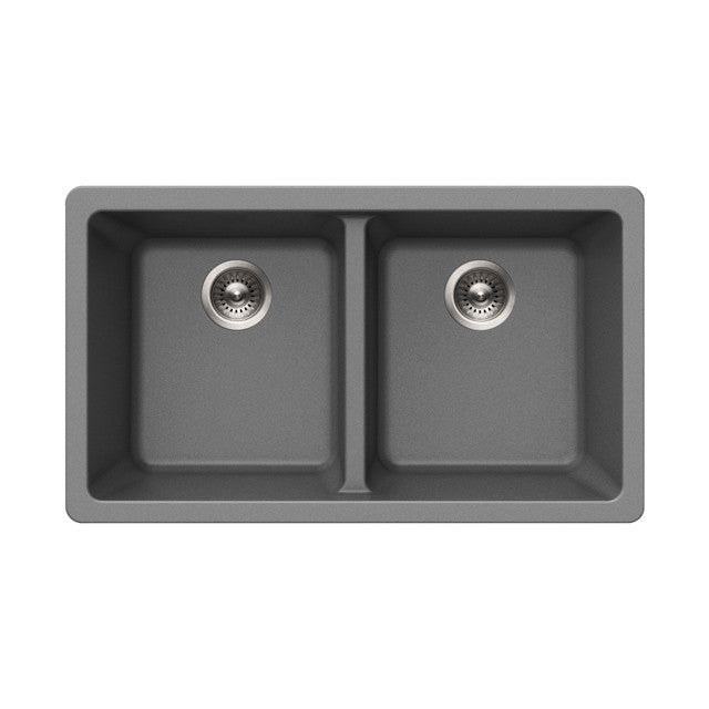 Houzer Quartztone 31 inch Granite Composite Undermount 50/50 Double Bowl Kitchen Sink