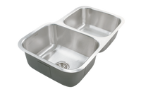 Thumbnail for Houzer Eston Stainless Steel Undermount Double Small Bowl Offset Kitchen Sink, Nested 20-Pack
