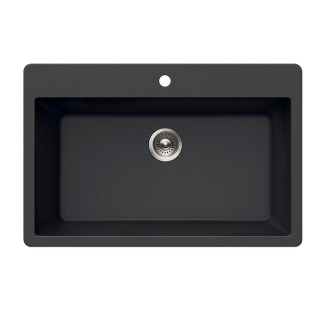 Houzer Quartztone 33 inch Granite Composite Topmount Single Bowl Kitchen Sink