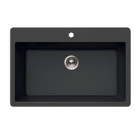 Thumbnail for Houzer Quartztone 33 inch Granite Composite Topmount Single Bowl Kitchen Sink