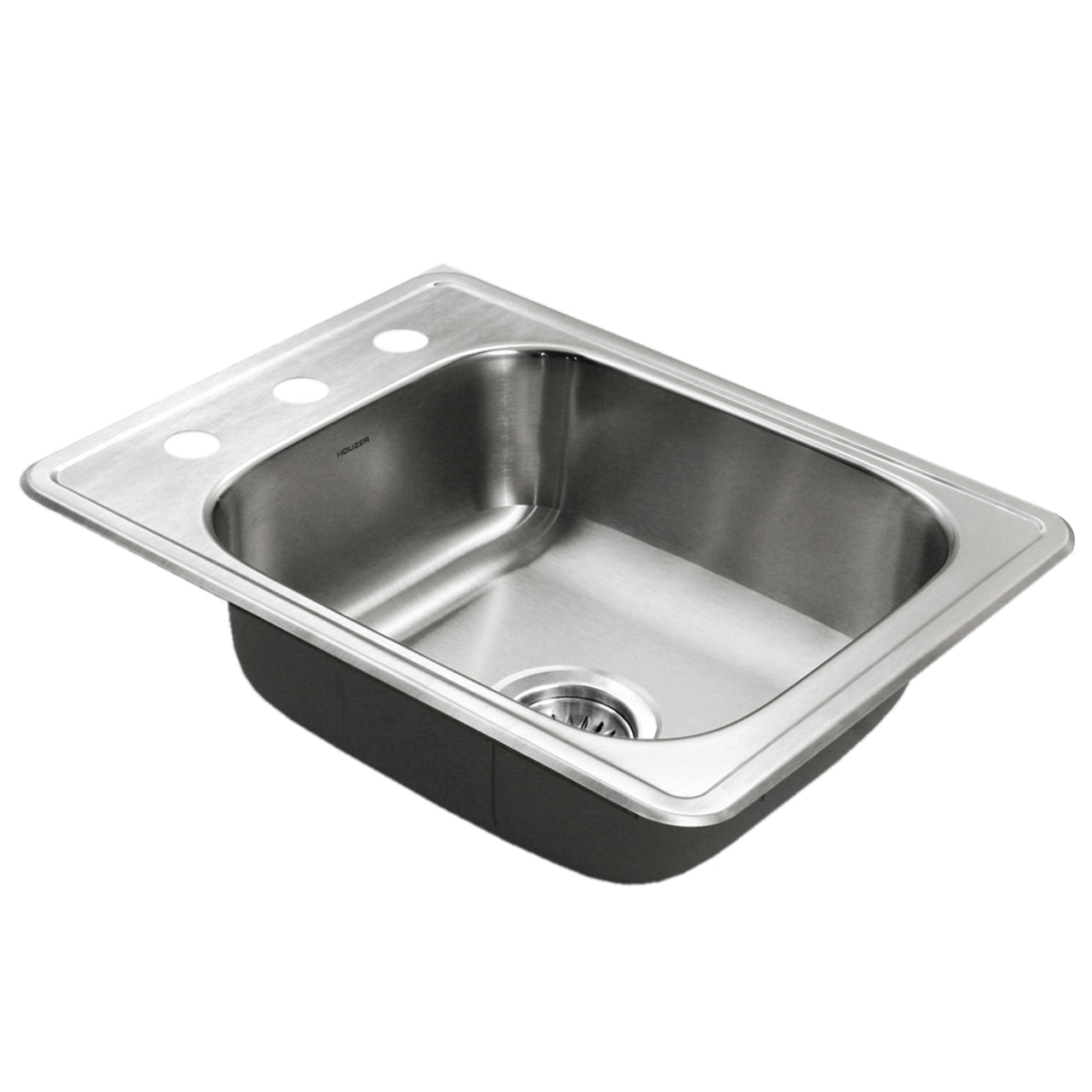 Houzer Glowtone ADA Compliant 17 inch Stainless Steel Drop-in Topmount 3-hole Large Bar and Prep Sink