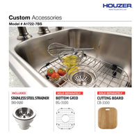 Thumbnail for Houzer Glowtone ADA Compliant 17 inch Stainless Steel Drop-in Topmount 3-hole Large Bar and Prep Sink