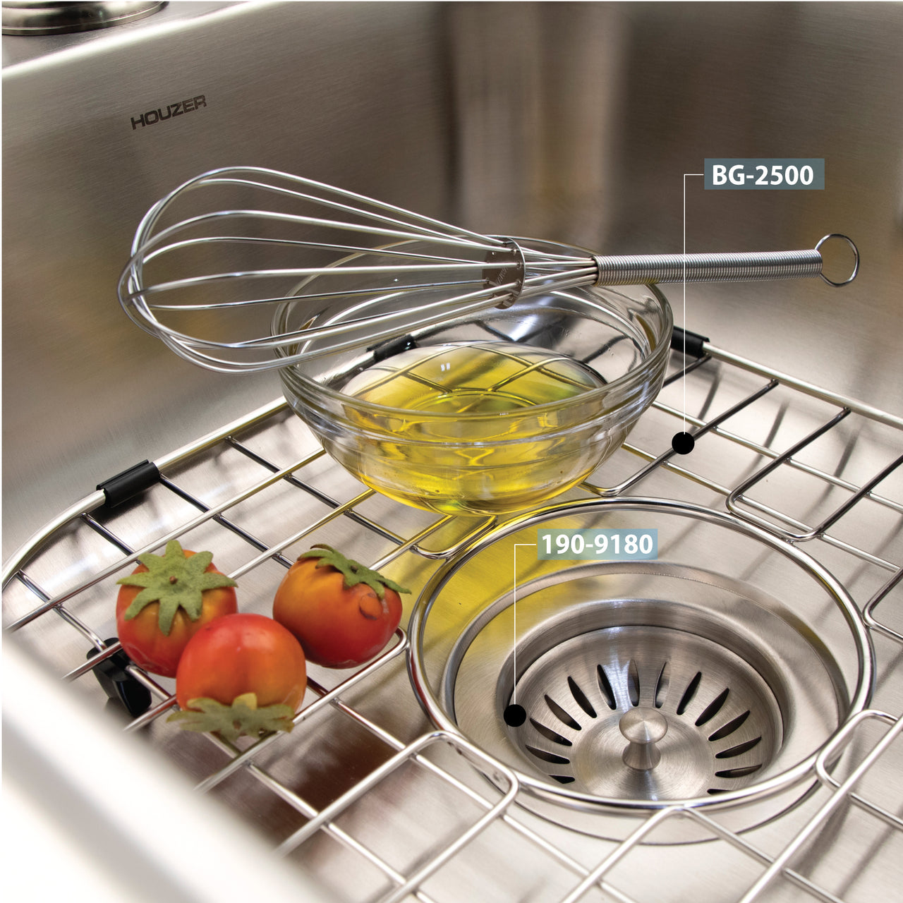 Houzer Glowtone ADA Compliant 17 inch Stainless Steel Drop-in Topmount 3-hole Large Bar and Prep Sink