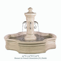 Thumbnail for Amalfi Monaco Pond Fountain with Rustic Spouts in Limestone Finish
