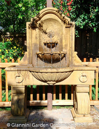 Thumbnail for Anduze Outdoor Garden Wall Fountain Tall – Elegant Three-Tier Cast Stone