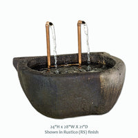 Thumbnail for Rustico Finish Cast Stone Outdoor Garden Fountain with Soothing Waterfall Sound