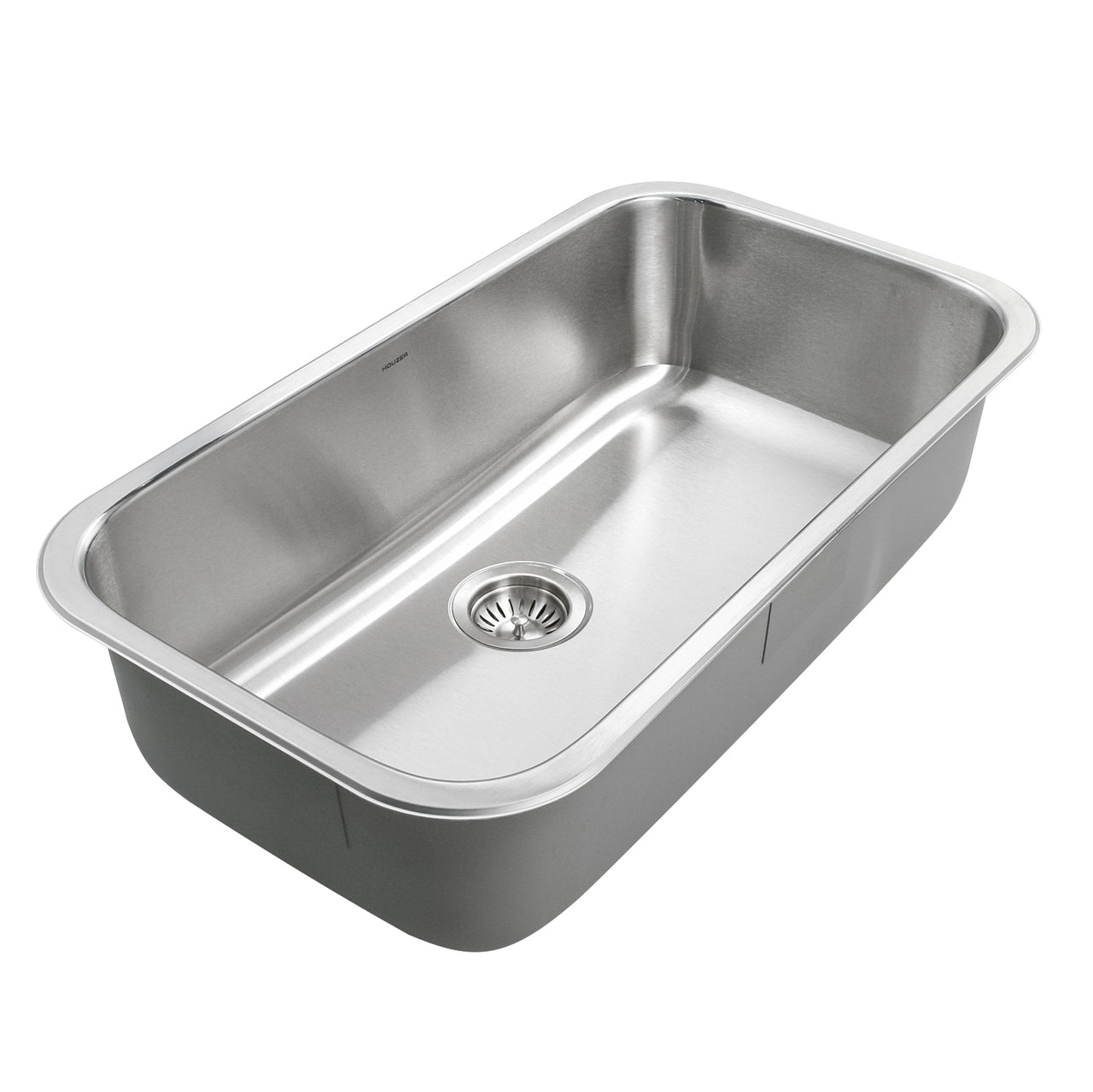 Houzer Belleo 32 inch Stainless Steel Drop-in Topmount Single Bowl Kitchen Sink with Strainer & Grid