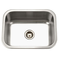 Thumbnail for Houzer Belleo 23 inch Stainless Steel Drop-in Topmount Single Bowl Kitchen Sink with Strainer & Grid