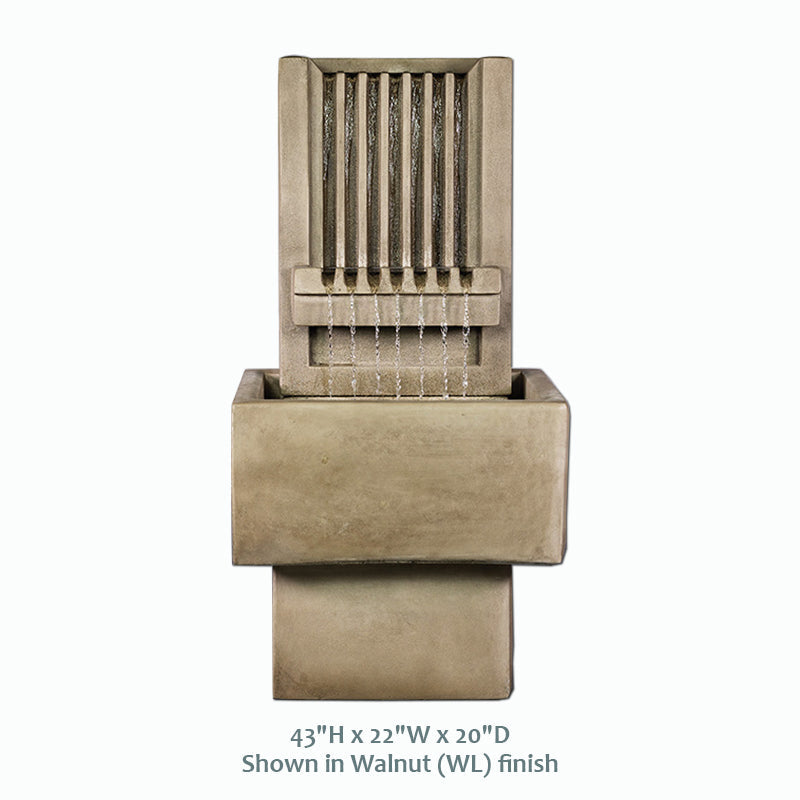 Brentwood Channel Wall Fountain – Modern Outdoor Water Feature in Cast Stone