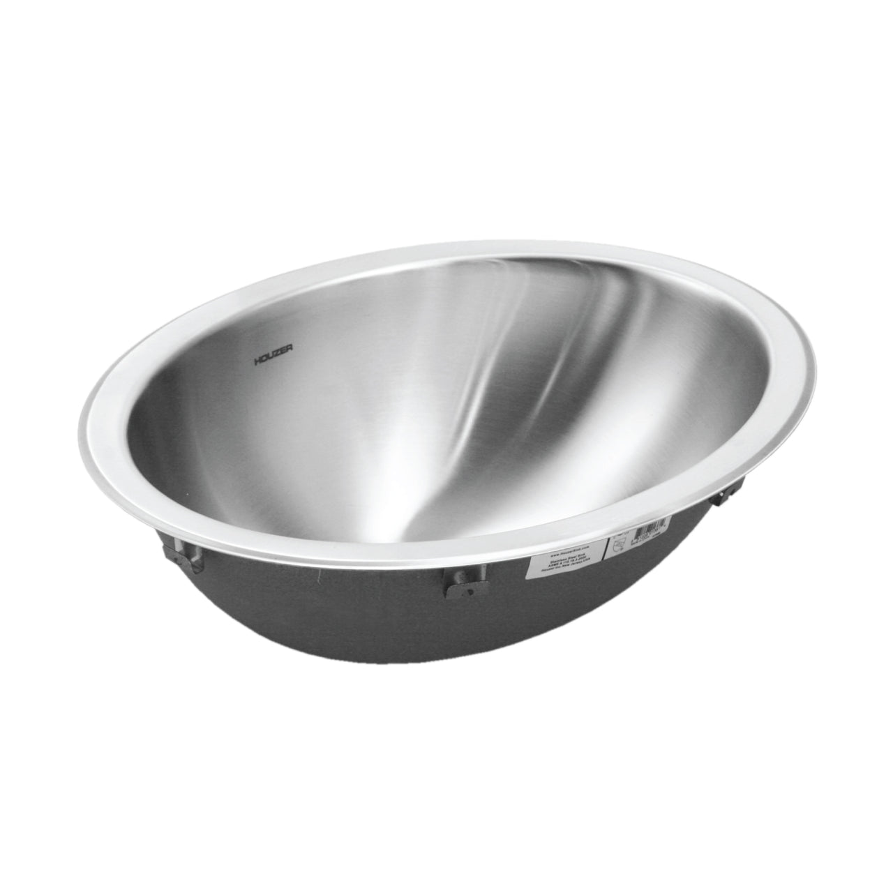 Houzer Opus 18 inch Stainless Steel Undermount Oval Bowl Bathroom Sink without Overflow