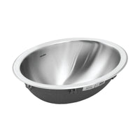Thumbnail for Houzer Opus 18 inch Stainless Steel Undermount Oval Bowl Bathroom Sink without Overflow
