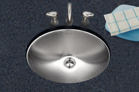 Thumbnail for Houzer Opus 18 inch Stainless Steel Undermount Oval Bowl Bathroom Sink without Overflow