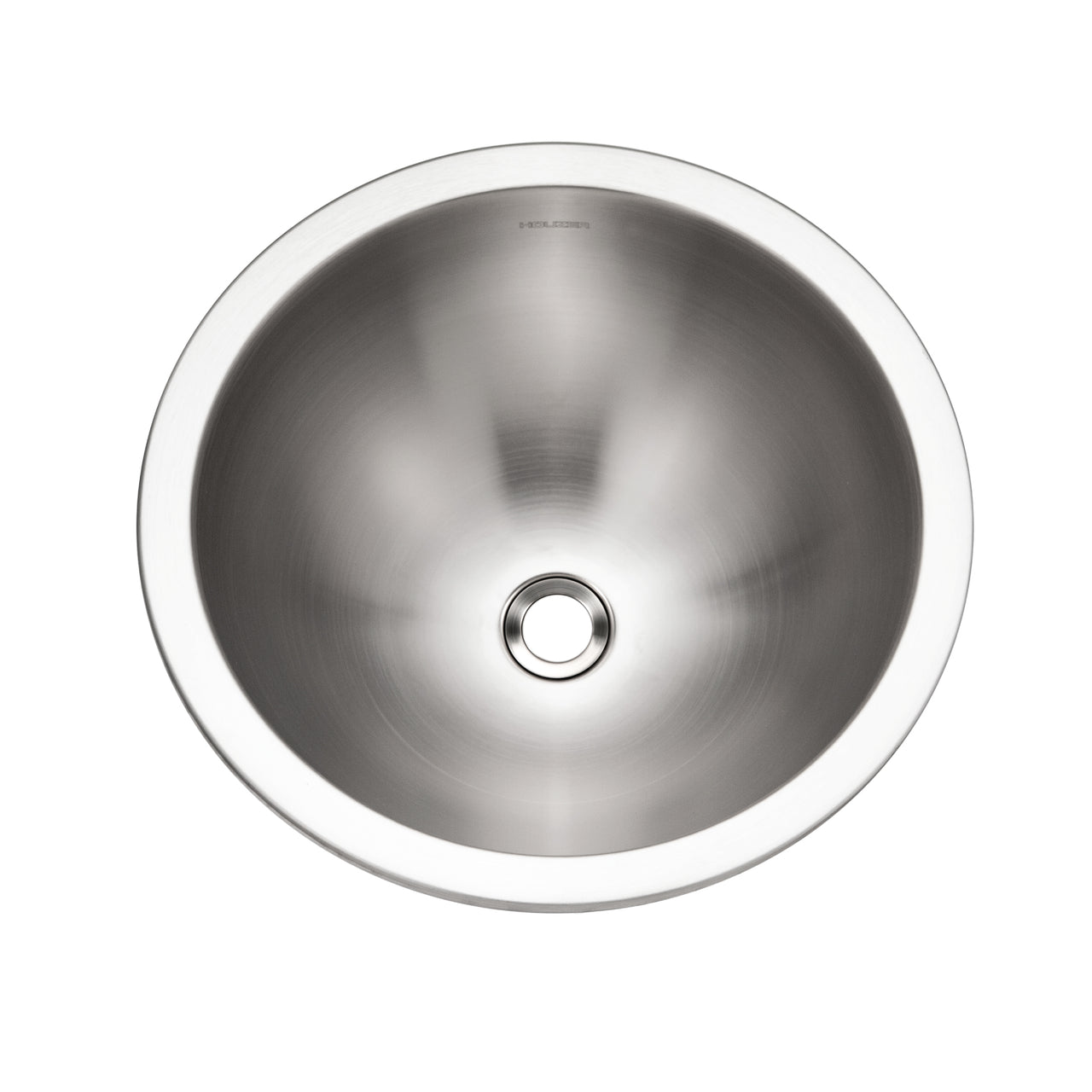 Houzer Opus 16 inch Stainless Steel Undermount Round Bathroom Sink without Overflow