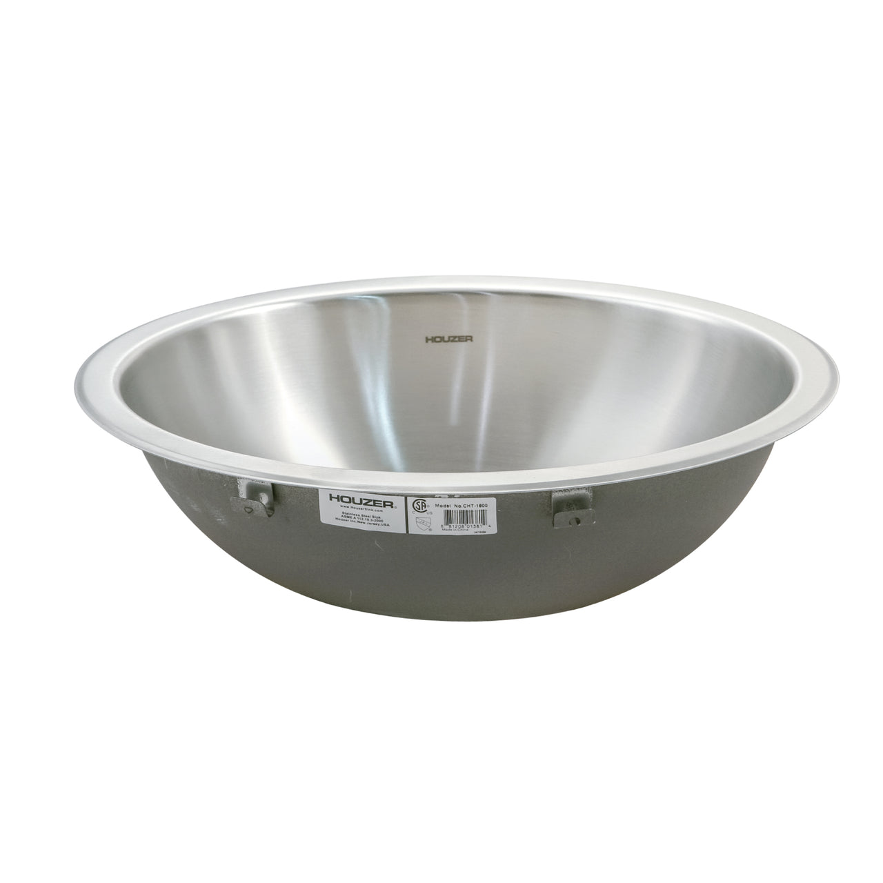 Houzer Opus 16 inch Stainless Steel Undermount Round Bathroom Sink without Overflow